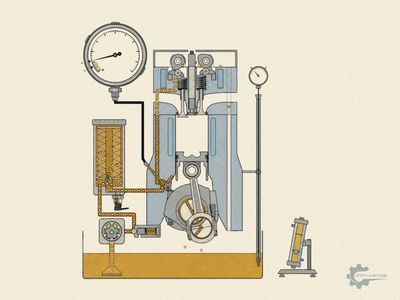 Engine section with pump, plain bearing, thermometer, gauge and falling-ball viscometer
