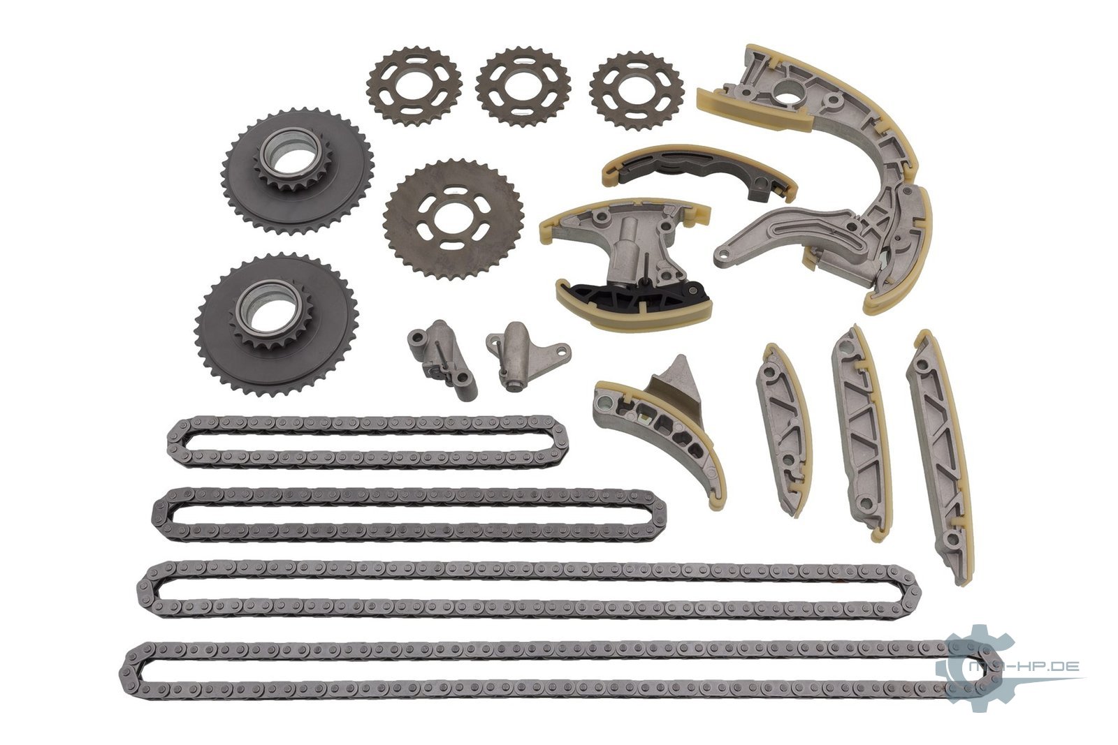 Timing chain kit for a V6 engine as new parts: four chains, several sprockets, rails and tensioners