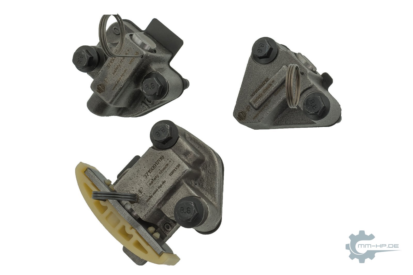 Three hydraulic chain tensioners as new parts with cast-on brackets