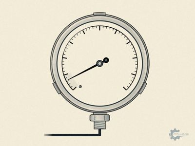Workshop pressure gauge with the needle in the grey band at the start of the scale